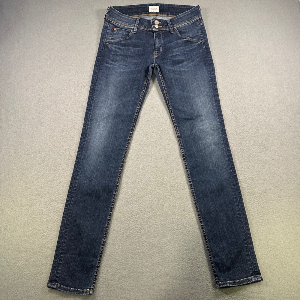 Hudson Collin Skinny Jeans Dark Wash Eddy Flap Pocket Low Rise W422DIF Size 27